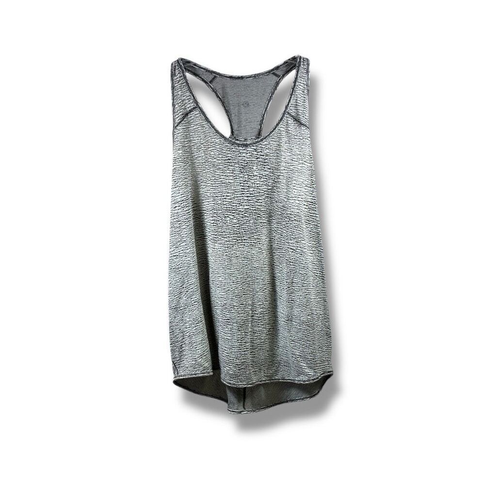 Lululemon Essential Tank in Sheer Luon Pebble Jacquard White Black Size M